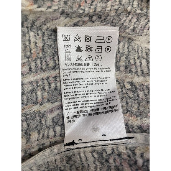 Escada Silk Top Blouse sleeveless Fringe Ruffle Multi Color Button Front… - Picture 8 of 9